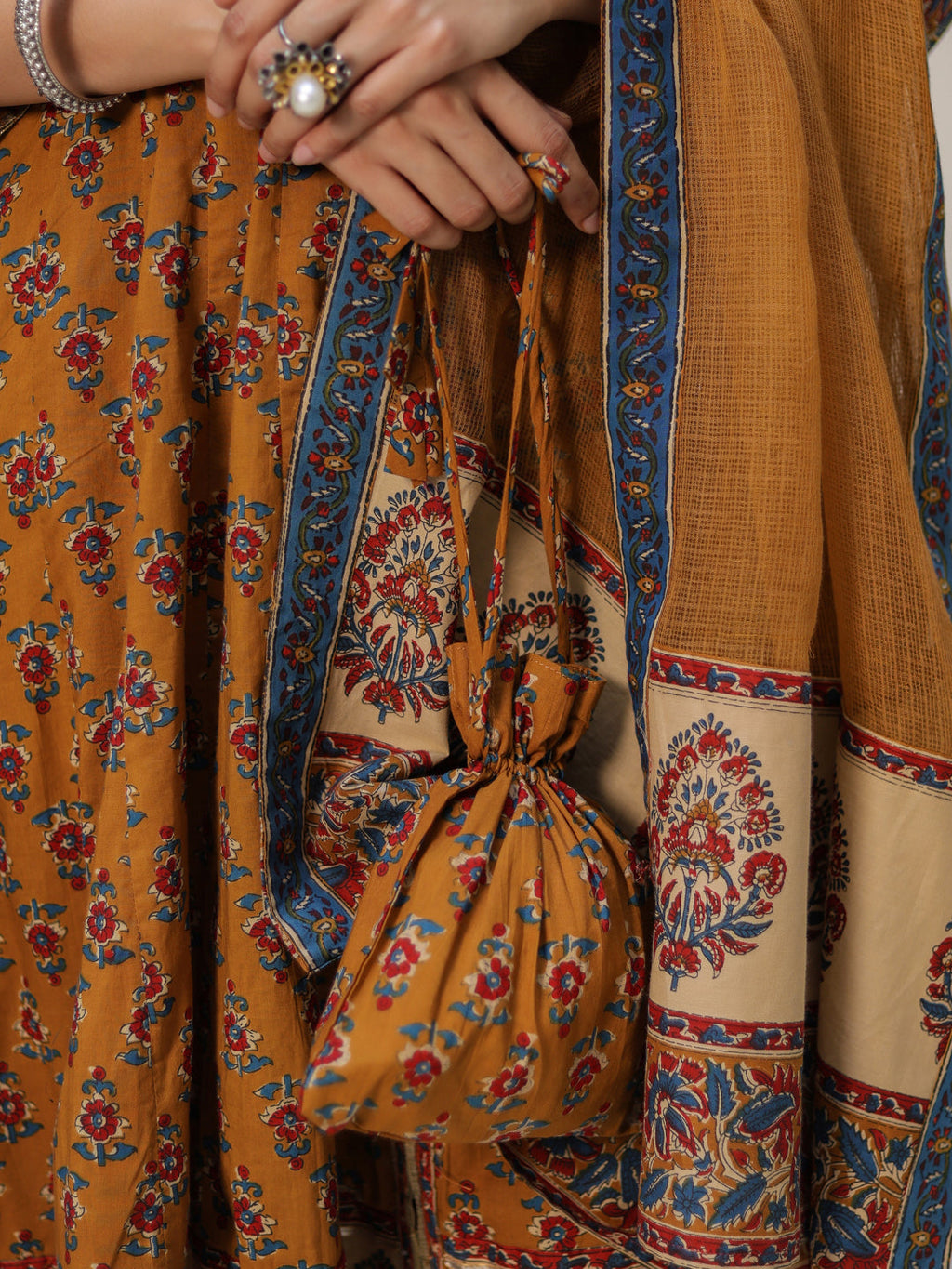 Women Ethnic Motifs Printed Cotton Anarkali Kurta with Trousers & Dupatta