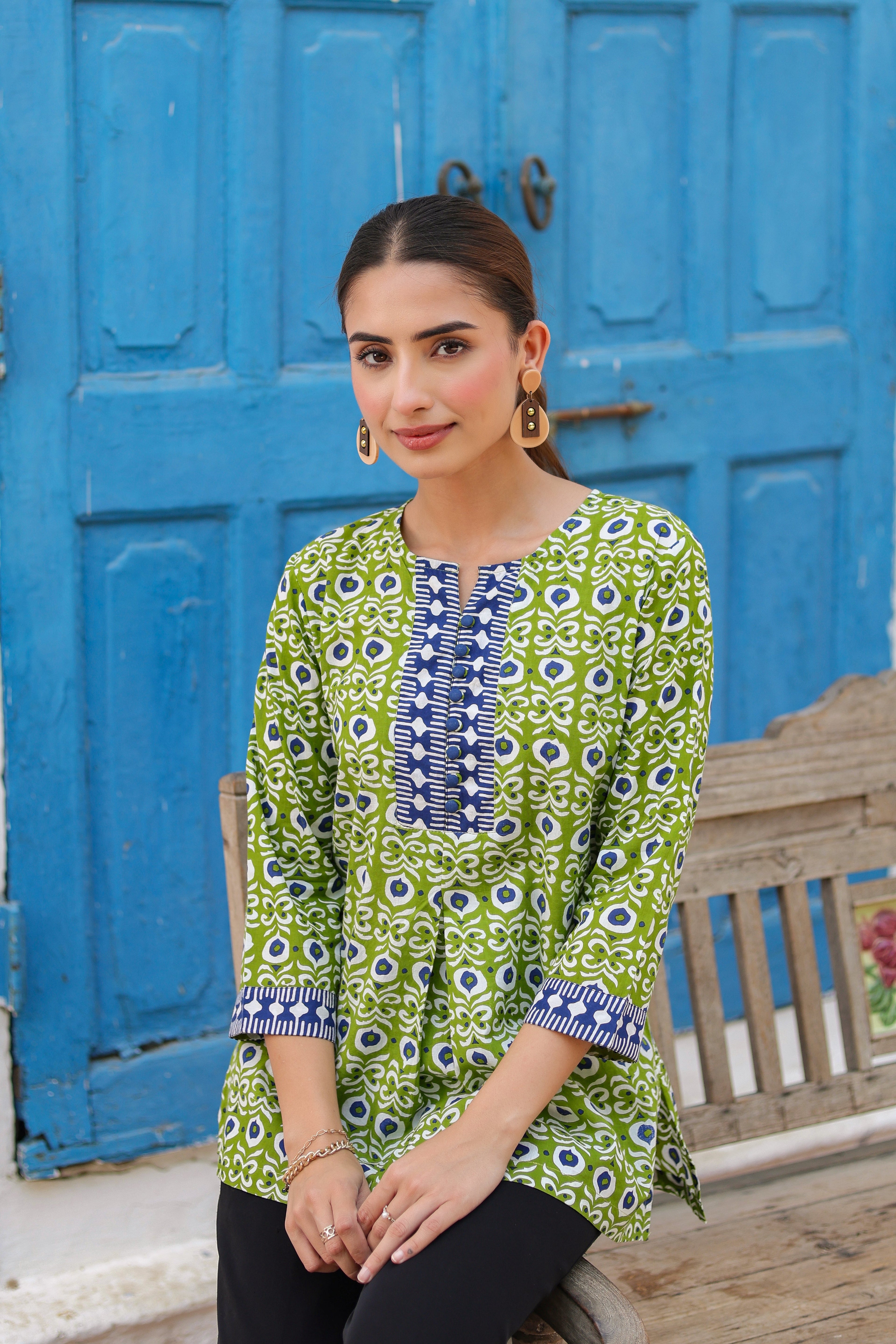 Women Floral Print Cotton Regular Top