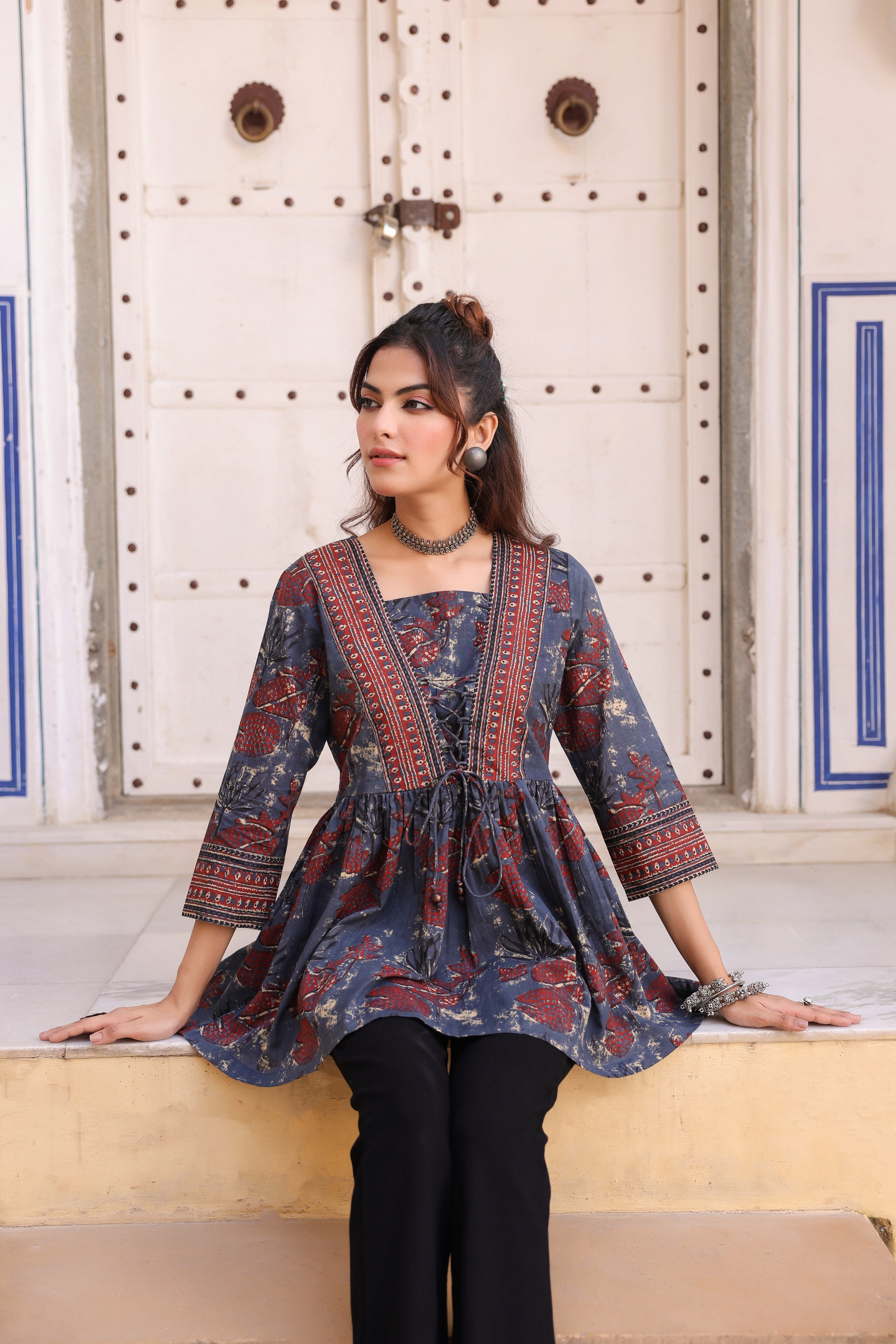 Floral Print Cotton Top