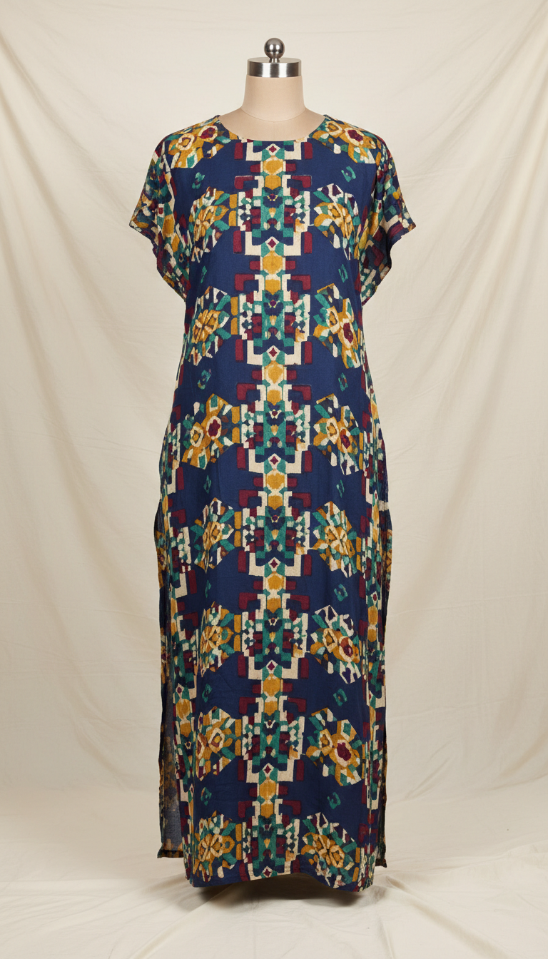 Rayon Kurti With Contrast Piping